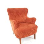 Vintage Artifort Theo Ruth Fauteuil Dames Steenrood Oranje thumbnail 2