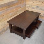 Salontafel Massief Eiken Donker Rechthoekig thumbnail 3