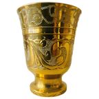 Vintage Zware Oosterse Vijzel Met Gravures Messing thumbnail 2