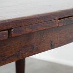 Antieke Franse Eikenhouten Uitschuifbare Xxl Eettafel Uit Eind 18e/ Begin 19e Eeuw thumbnail 16