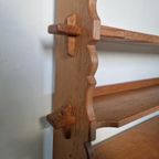 Brutalist Eiken Boekenkastje Vintage thumbnail 2