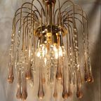 Vintage Murano Teardrop Kroonluchter Hanglamp Roze Pegels thumbnail 10