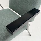 Opnieuw Gestoffeerde Blauwe Gispen 1401 Fauteuil, 1950's thumbnail 12