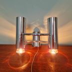Dubbele Wandlamp In Verchroomd Metaal, G. Sciolari, 1970 thumbnail 10