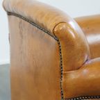 Luxe, Gerestaureerde Antieke Art Deco Schapenleren Fauteuil Met Een Correct Zitcomfort thumbnail 15