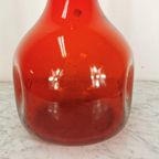 Vintage Ambachtelijk Gemaakte Rood Glazen Vaas, Fles thumbnail 8
