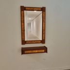 Mid-Century Teak And Copper Hallway Set With Mirror And Shelve, 1960S, Set Of 2 thumbnail 9