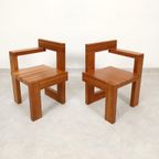 2 Steltman Chairs In The Style Of Gerrit Rietveld thumbnail 3