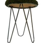 Vintage Kruk Met Hairpin Legs En Vachtje Klein Krukje 60's thumbnail 9