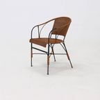 Decorative Wrought Iron And Rattan Side Chair 1970S thumbnail 2