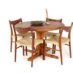 Ronde Massief Teak Deense 1x Verlengbare Eettafel 'kalundborg' Vintage thumbnail 11