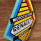 Emaille Reclamebord Renault Motoculture Service, 60'R Jaren. thumbnail 8