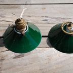 Antieke Groene Hanglampjes Glas thumbnail 8