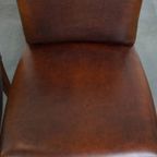 Tijdloze Set Van 4 Statige Comfortabele Eetkamerstoelen Van Schapenleer thumbnail 10