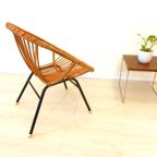 Retro Vintage Rotan Fauteuil Stoel Jaren 60 / 70 Riet thumbnail 4