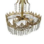 Chandelier - Hollywood Regency - Verguld - Kristal - 3E Kwart 20E Eeuw thumbnail 6