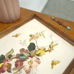 Houten En Aardewerk Dienblad Met Bloemen thumbnail 2