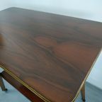 Vintage Plantentafel Bijzettafel Trolley Met Messing Inlay En Wieltjes thumbnail 2
