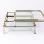 Brass And Chrome Sliding Top Table thumbnail 5