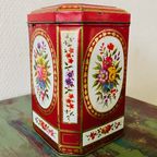 Brocante Blik Bloemen Rood thumbnail 2