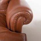 Pair Of Brown Leather Club Armchairs / Fauteuil From 1970’s, Italy thumbnail 11