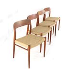 Set 4 Niels Otto Moller Stoelen Model 75 Möller Vintage Papercord thumbnail 17