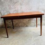 Mid Century Deense Teak Eettafel , Uitschuifbaar thumbnail 11