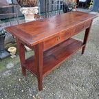 Donker Teakhouten Sidetable, Haltafel, Bijzettafel, Wandcons thumbnail 4