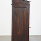 Prachtige Antieke Presenteer Kast/ Katheder/ Vitrine Kast Gemaakt Van Eikenhout Met Glazen Deur thumbnail 8