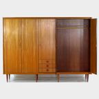 Grote 5-deurs Vintage Design Kledingkast In Teak, Jaren 60 thumbnail 6