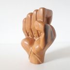Reliving Vintage Houten Beeld Vuist Hand Beeldje Houtsnijwerk thumbnail 6