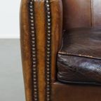 Charmante En Karakteristieke Subtiele Gepatineerde Schapenleren Armchair Met Een Geweldig Patina thumbnail 10