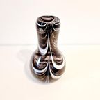 Zwart Witte Vintage Glazen Vaas Moretti Stijl Dorotheenhütte thumbnail 9