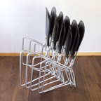 5 X Aluflex Armin Wirth Zwarte Skai Stoelen Jaren 50 thumbnail 9