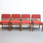 Set Van 4 Vintage Stoelen Pastoe Sa07 Rood thumbnail 17