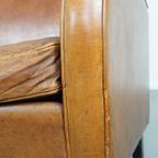 Strakke, Karakteristieke En Tijdloze Vintage Schapenleren Design Armchair thumbnail 11
