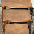 Houten Vintage Nesting Tables Bijzettafels Set Van 3 thumbnail 7