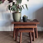 Vintage Brutalist Bijzettafelset/Nesting Tables thumbnail 3
