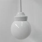 Art Deco Hanglamp Met Witte Glazen Bol thumbnail 4