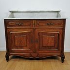 Vintage Antiek Dressoir Commode Ladekast, Badkamermeubel Met Marmer Blad 203 thumbnail 4