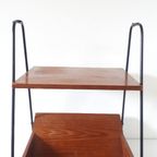 Jaren 60 Vintage Lectuurtafel Magazine Rek Teakhouten Krantenbak Tafeltje thumbnail 7