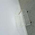 Space Age Plexiglas Trolley Met Messing, Tv Meubel thumbnail 2