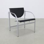 2X Postmoderne Fauteuil “Kokatu” Leer M.A. Ciganda Akaba, 1980S Zwart thumbnail 4