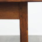Tijdloze Antieke Engelse Pinewood Eettafel Voor 6 Tot 8 Met Een Eiken Onderstel thumbnail 16