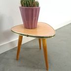 Bijzettafel Met Houtlook Formica Blad En Houten Poten Nr. 13 Plantentafel thumbnail 4