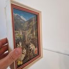 Vintage Lijstje Tirol Edelweiss Droogbloemen Schilderij thumbnail 2