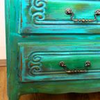 Een Artistieke Blauw Groene Ladekast thumbnail 4