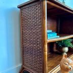 Vintage Dressoir / Tv Meubel Van Rotan / Hout thumbnail 4