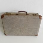 Vintage Beige Koffer Leder thumbnail 3