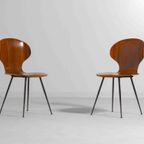 Zeldzame Set Van Mid-century "lulli" Eetkamerstoelen Door Carlo Ratti, Italië 1950 thumbnail 2